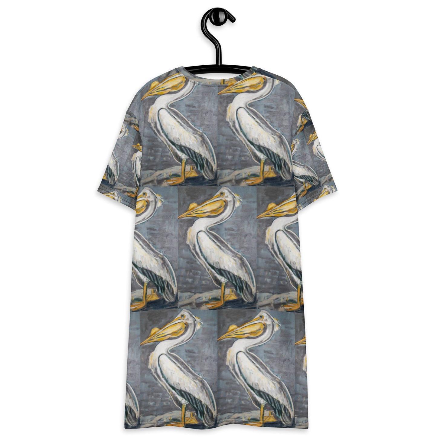 White Pelican Pattern T-shirt dress