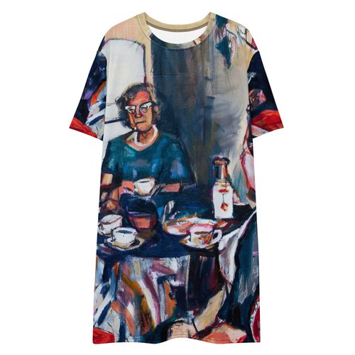 Vintage Coffee Drinkers T-shirt dress