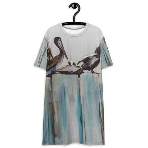 Pelicans on the Pier T-shirt dress