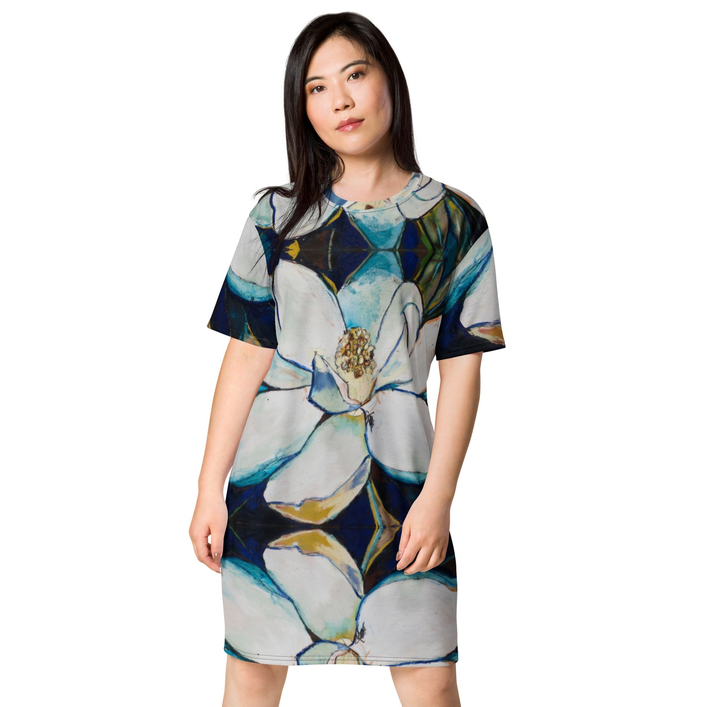 Indigo Magnolia T-shirt dress