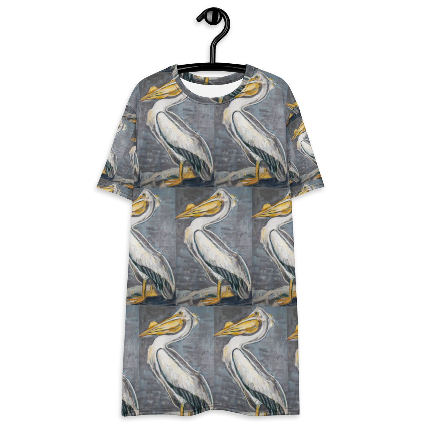 White Pelican Pattern T-shirt dress