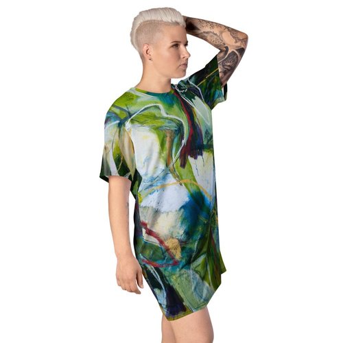 Abstract Magnolia T-shirt dress