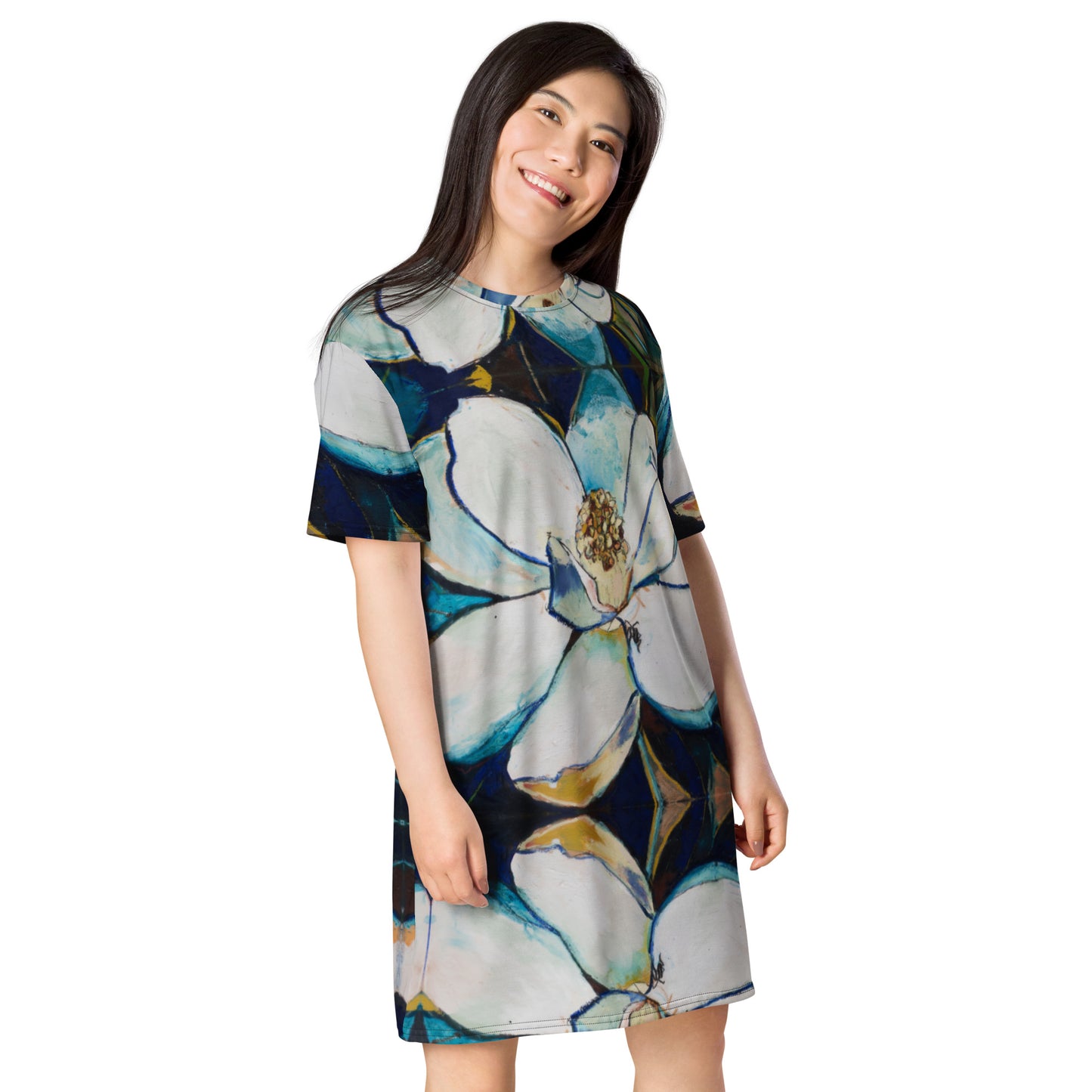 Indigo Magnolia T-shirt dress
