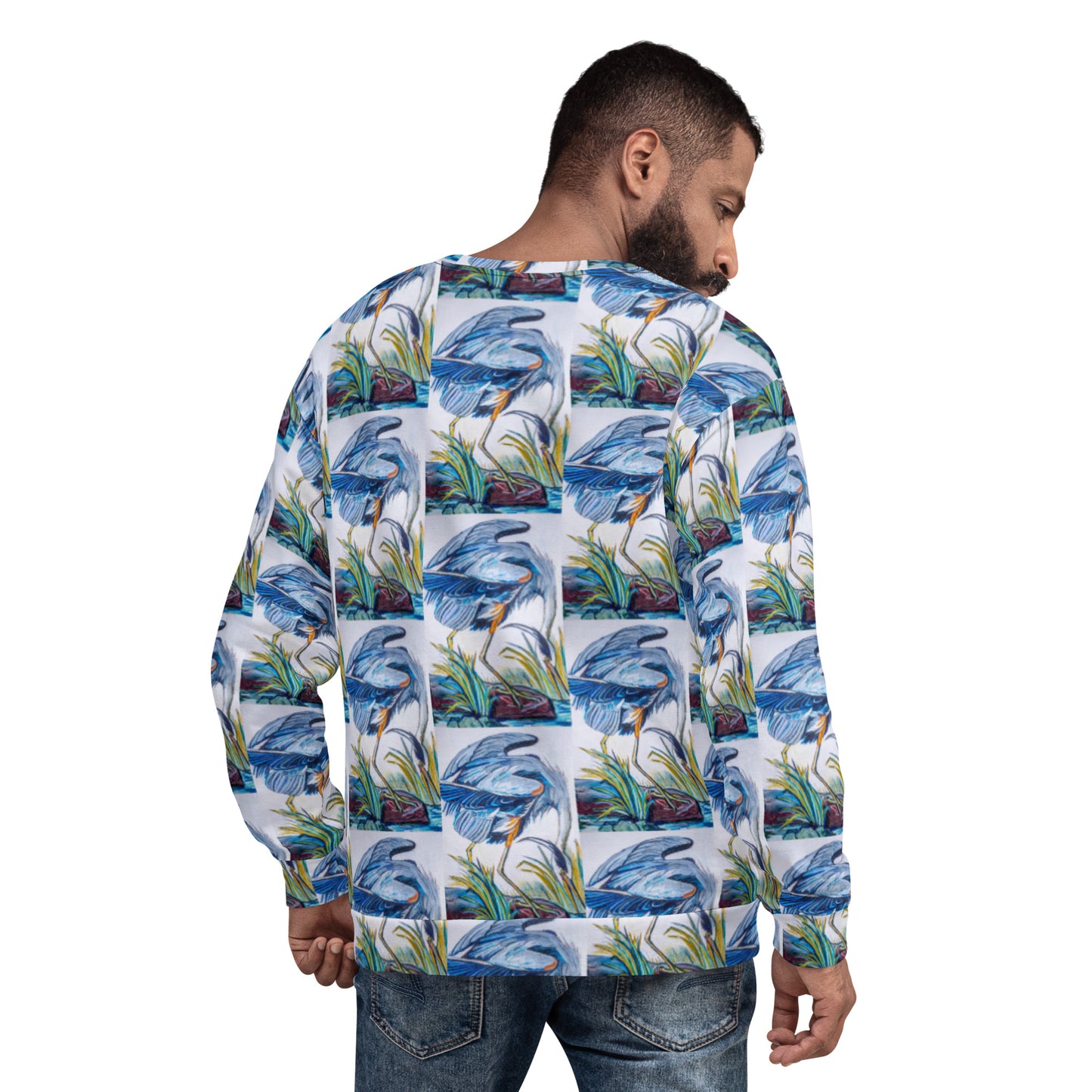 Blue Heron Catching Fish Unisex Sweatshirt