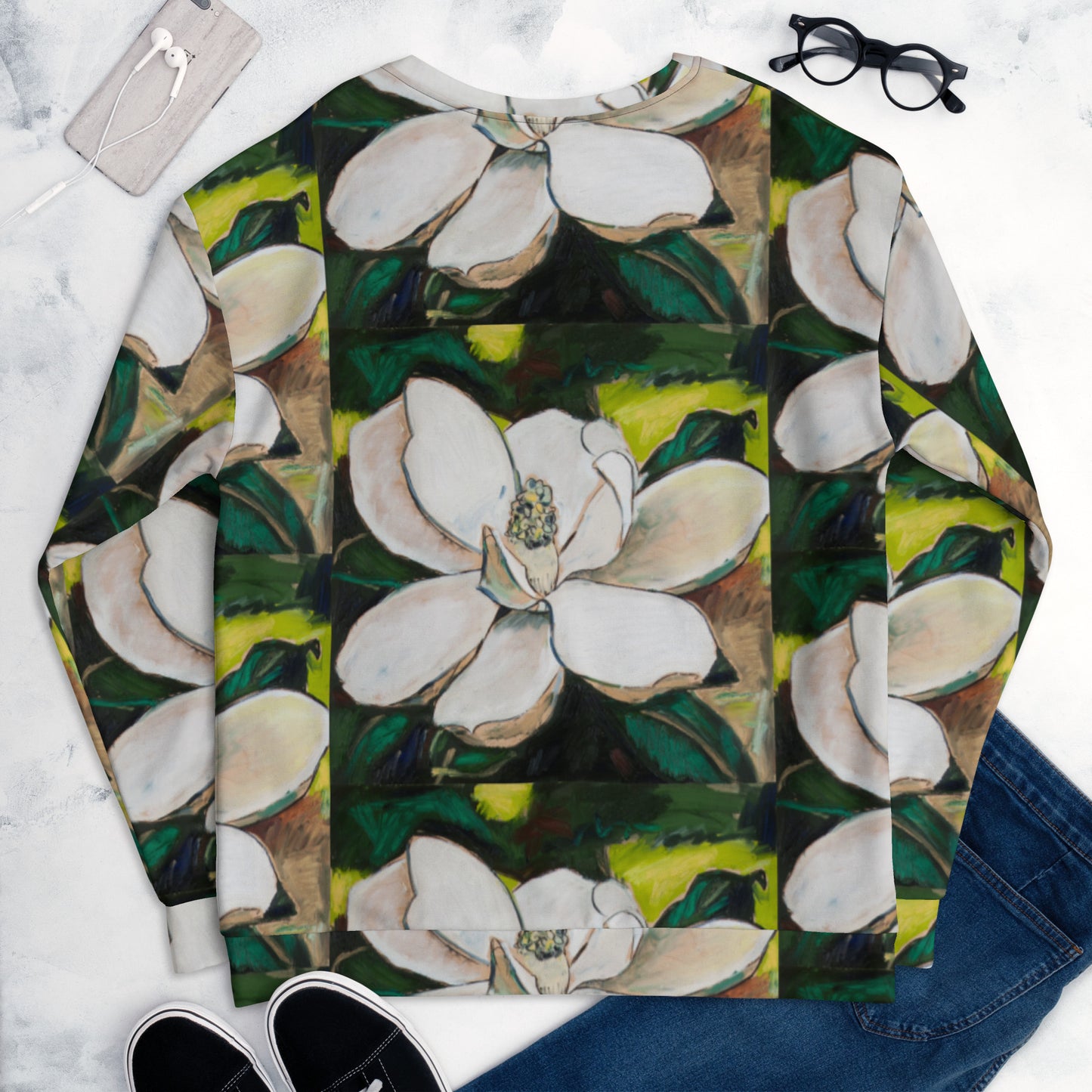Magnolia on Wood Unisex Sweatshirt