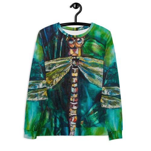 Green Dragonfly Pattern Unisex Sweatshirt