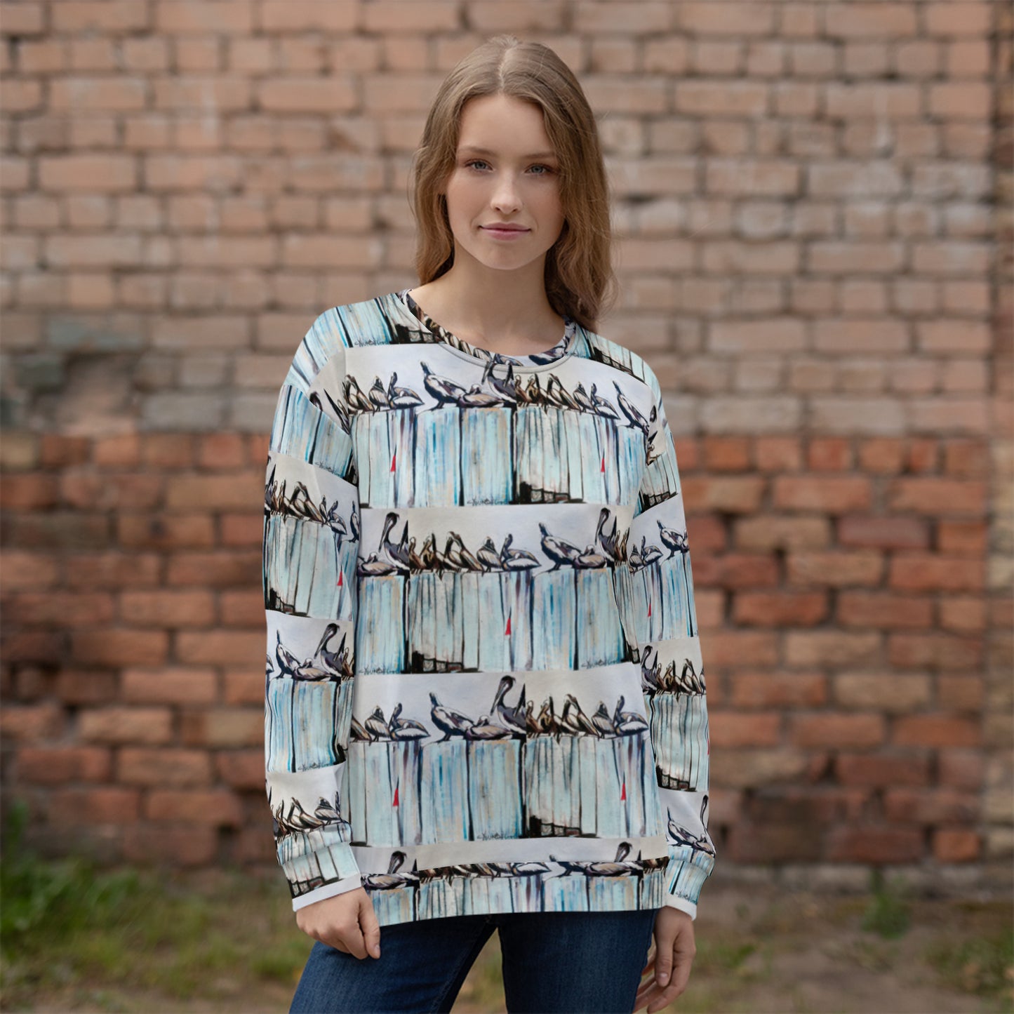 Pelicans on the Pier Unisex Sweatshirt