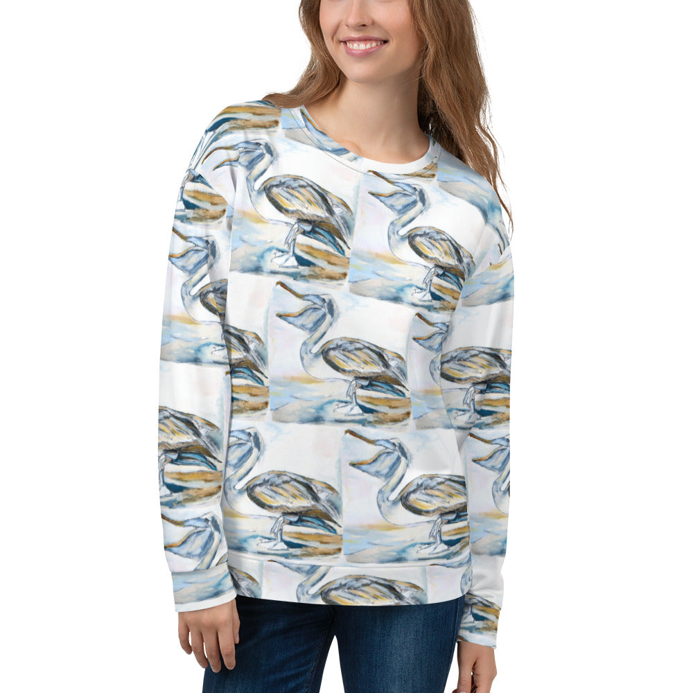 Brown Pelican on the Shore Unisex Sweatshirt