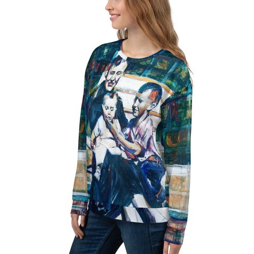 Mother with Sons on the Stairs Collage Unisex Sweatshirt