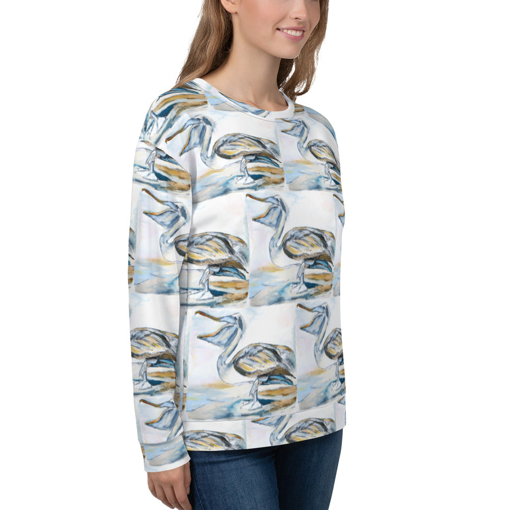 Brown Pelican on the Shore Unisex Sweatshirt