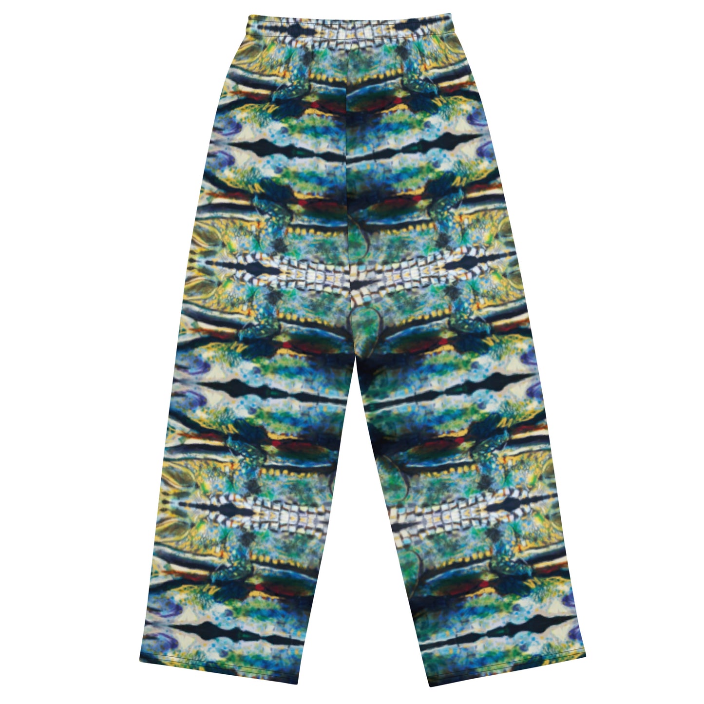 Psychedelic Gator with Reflection All-over print unisex wide-leg pants