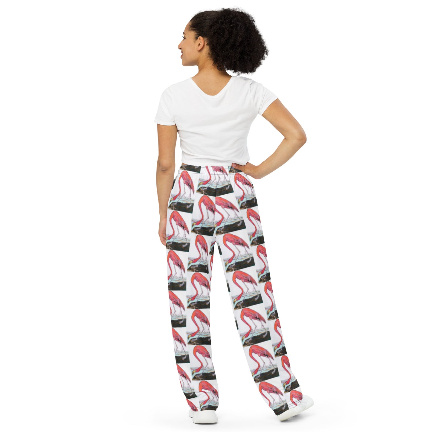 Pink Flamingo All-over print unisex wide-leg pants