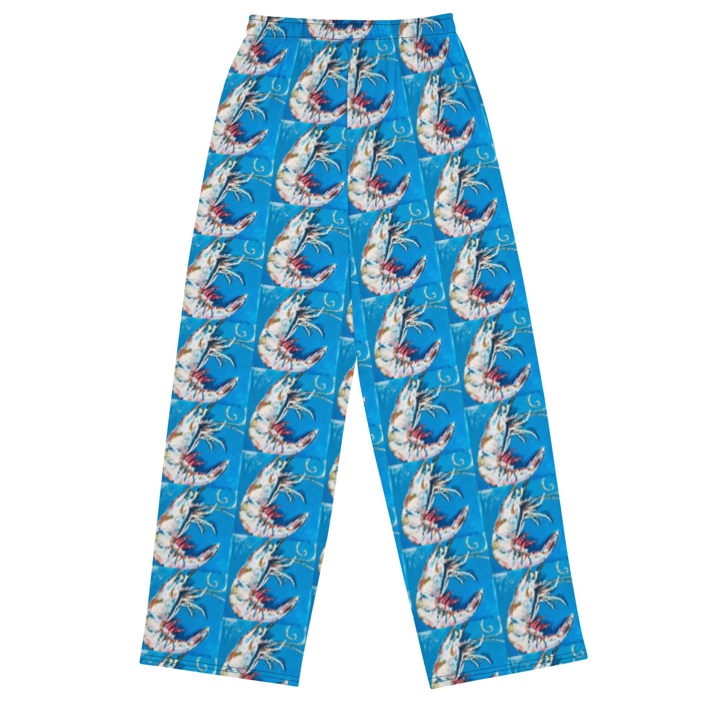 Blue Shrimp All-over print unisex wide-leg pants