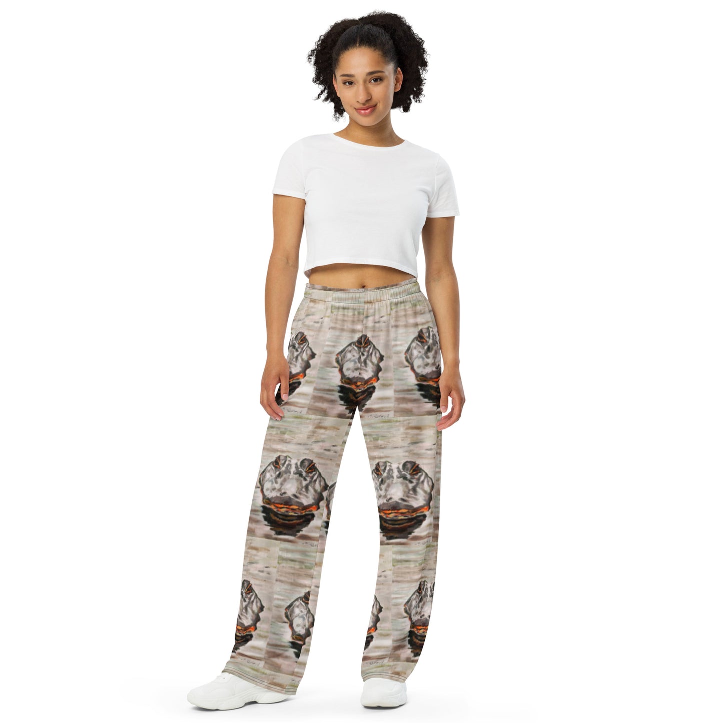 Gator Head Reflection All-over print unisex wide-leg pants