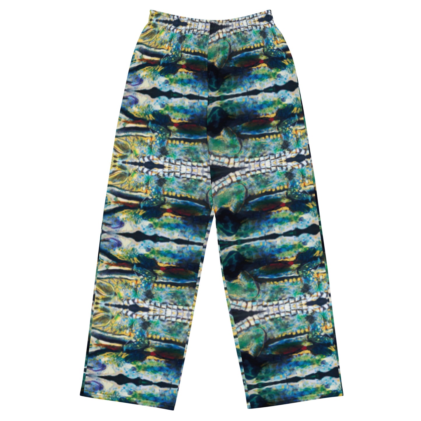 Psychedelic Gator with Reflection All-over print unisex wide-leg pants