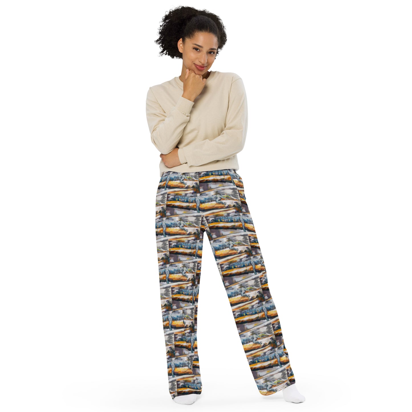 Lazy Gator All-over print unisex wide-leg pants