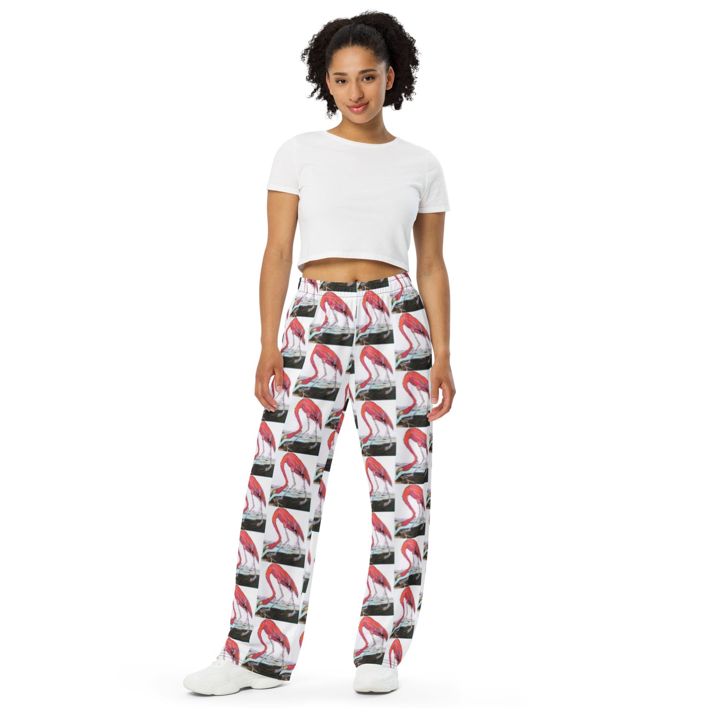 Pink Flamingo All-over print unisex wide-leg pants