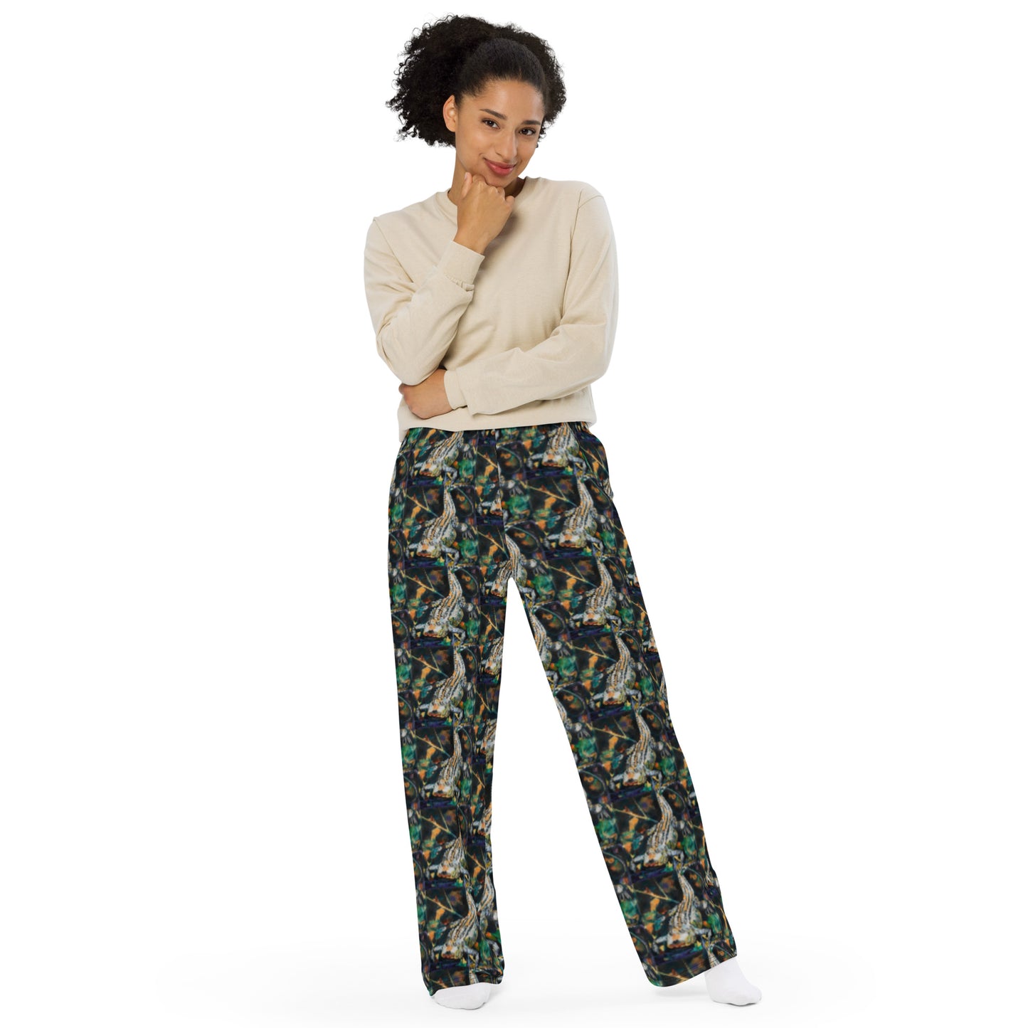 Fierce Gator All-over print unisex wide-leg pants