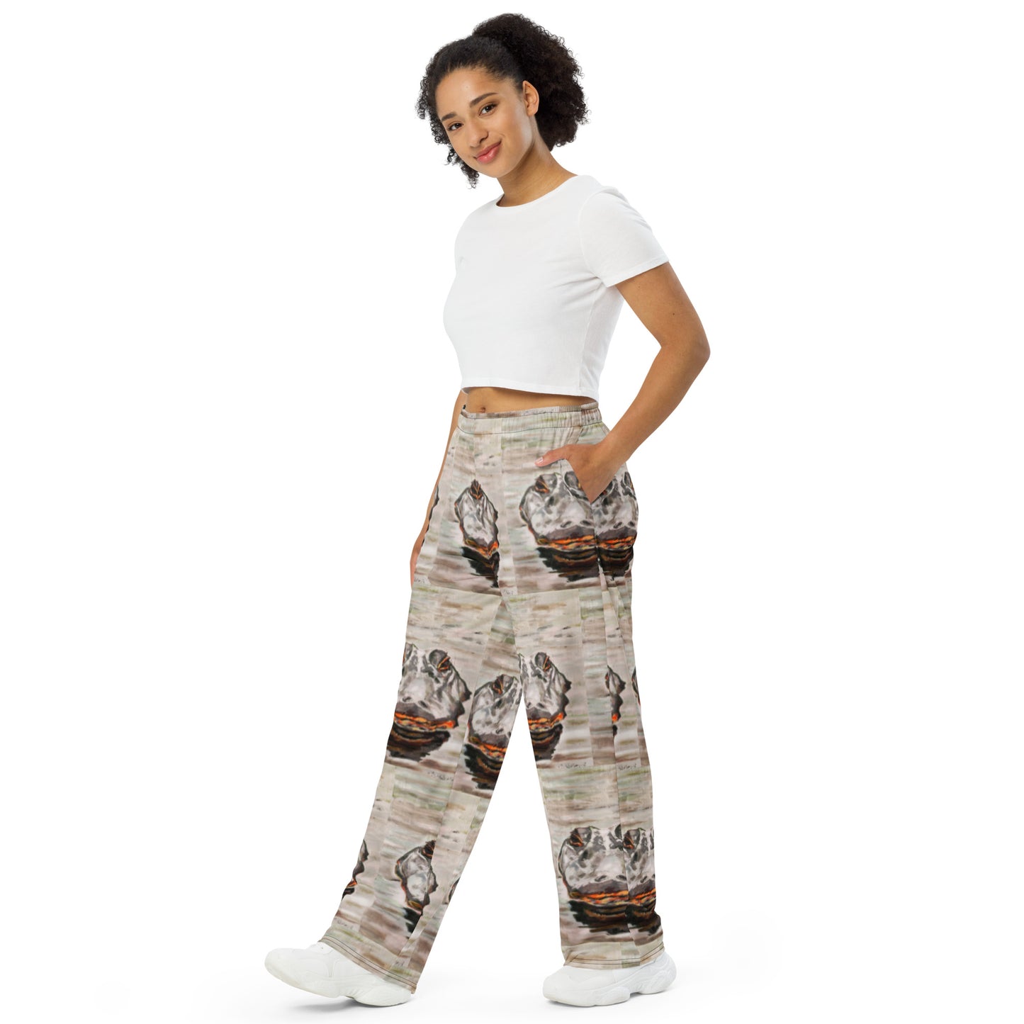 Gator Head Reflection All-over print unisex wide-leg pants