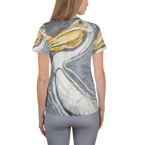 While Pelican All-Over Print Women's Athletic T-shirt