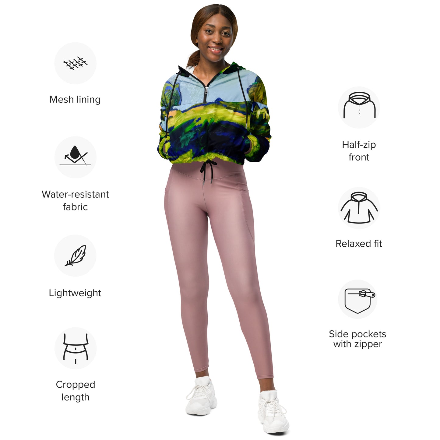 Tranquil Lake III Women’s cropped windbreaker