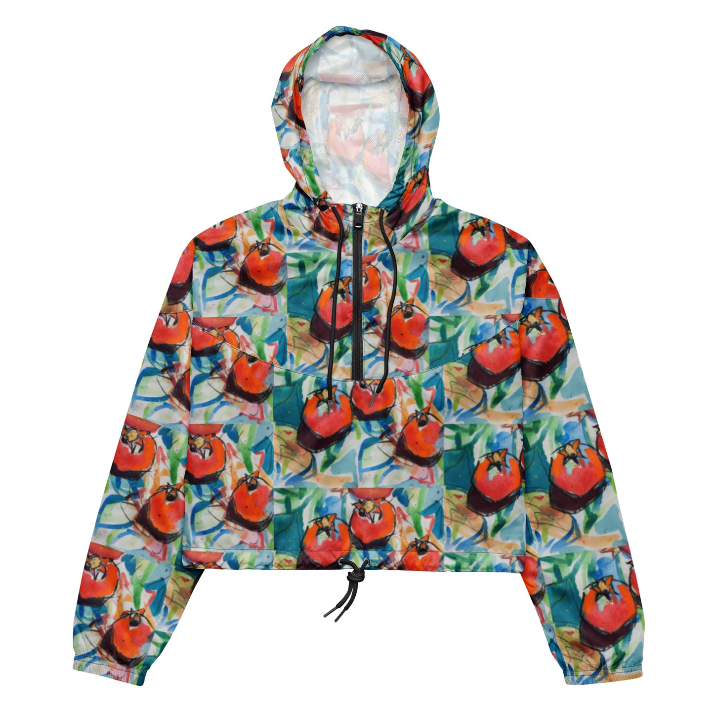 Tree of Life with Pomegranates 127 Women’s cropped windbreaker