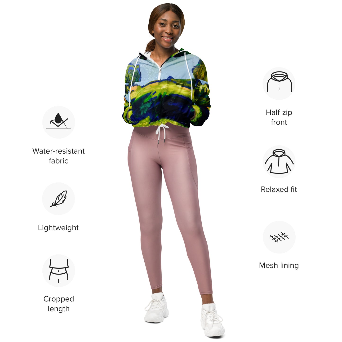 Tranquil Lake III Women’s cropped windbreaker