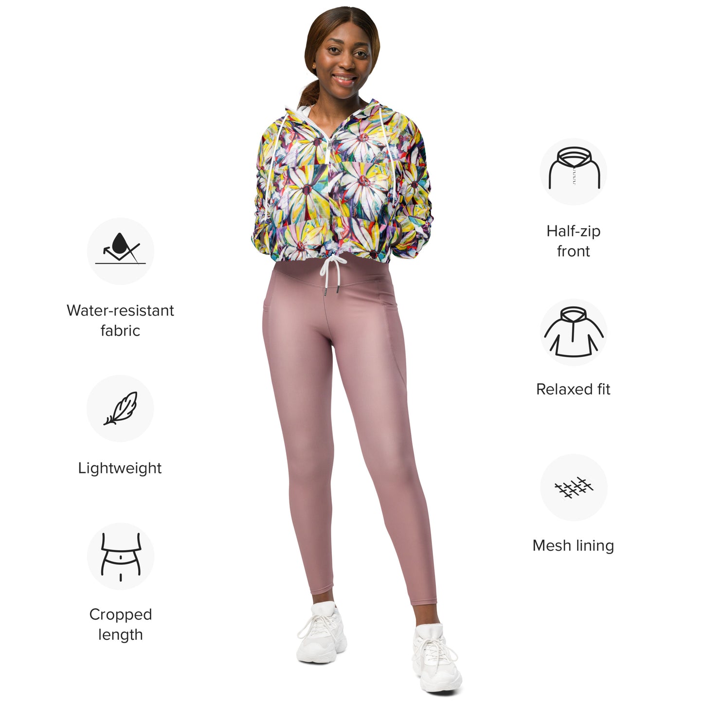 Zinnias Women’s cropped windbreaker