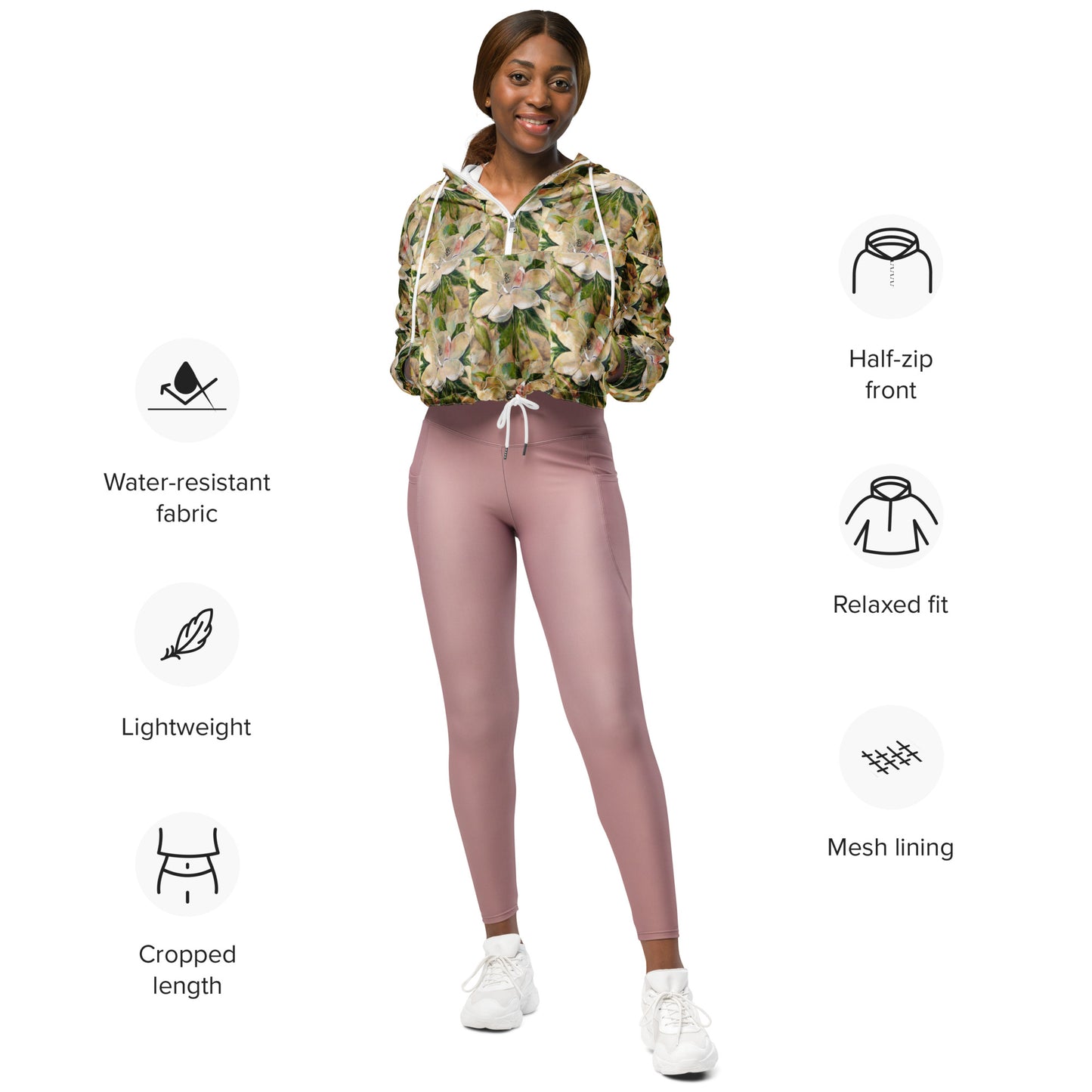 The Golden Magnolia Women’s cropped windbreaker