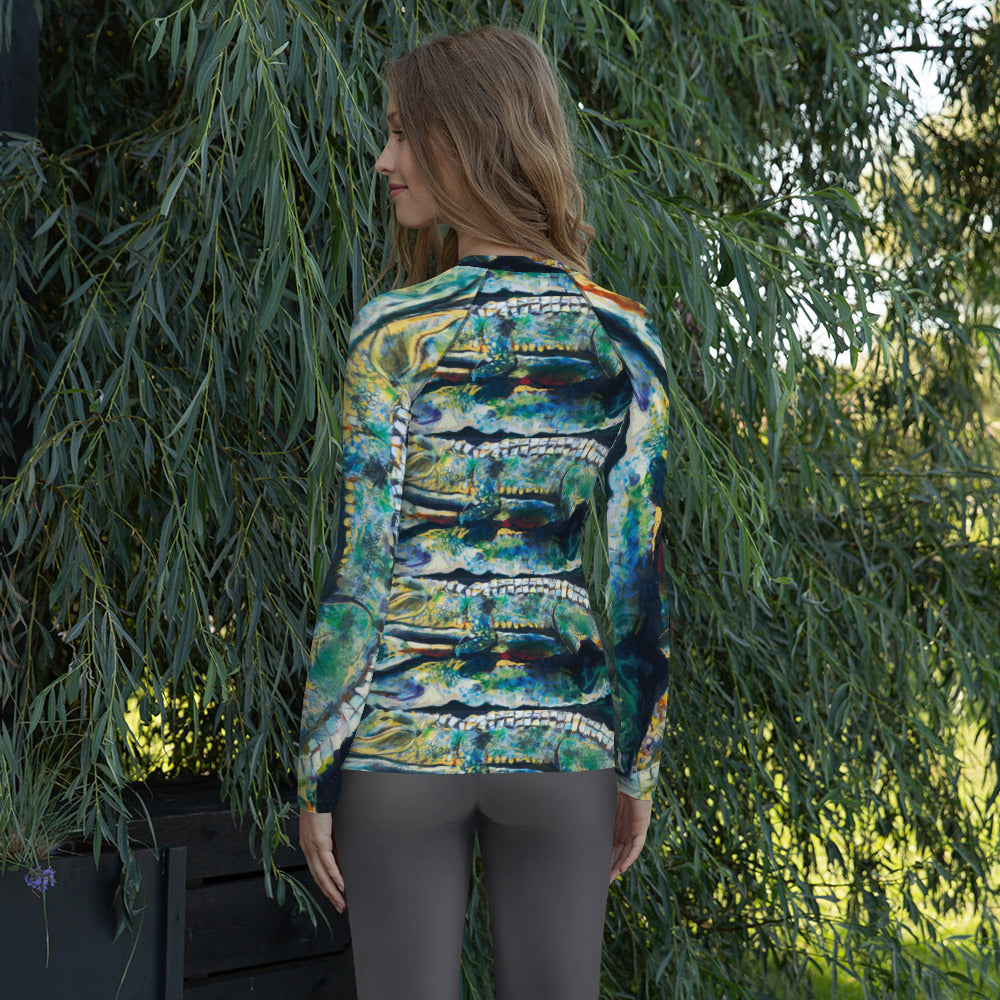 Psychedelic Gator Women's Rash Guard