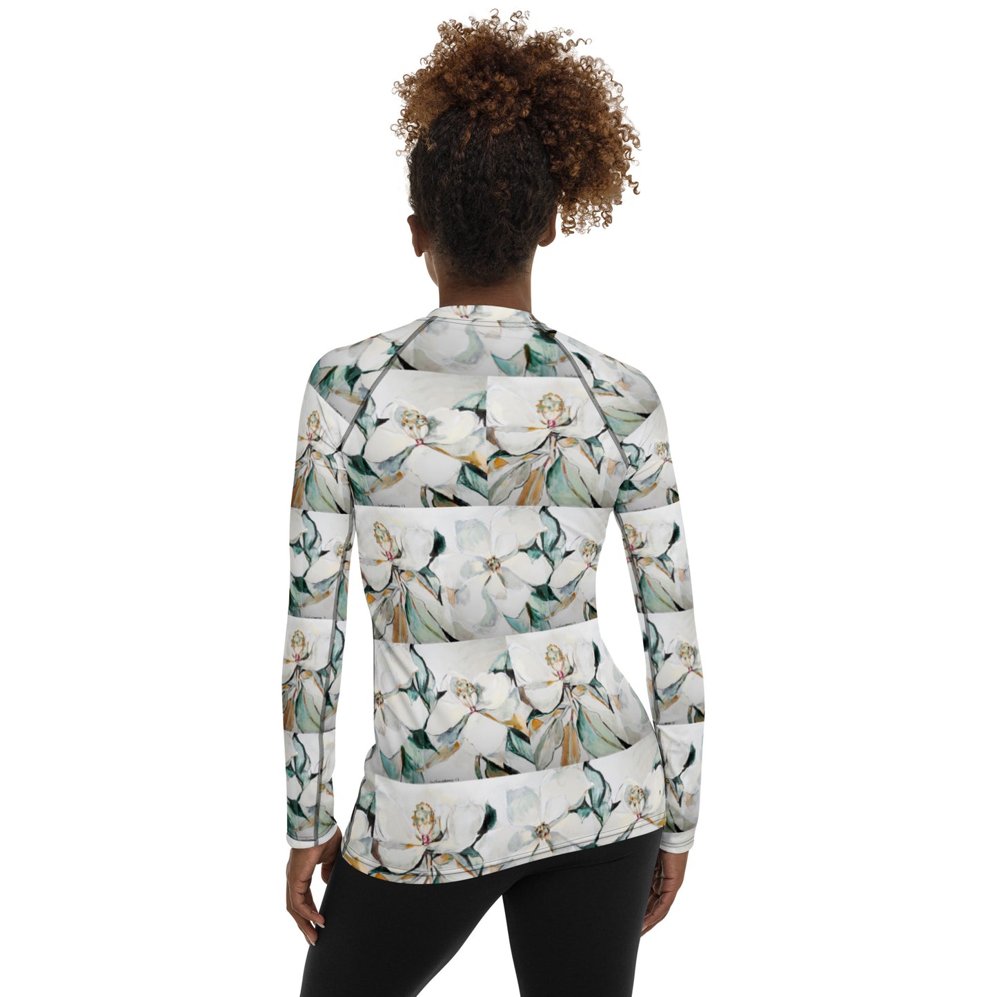 Soft Magnolia Triptych Women's Rash Guard