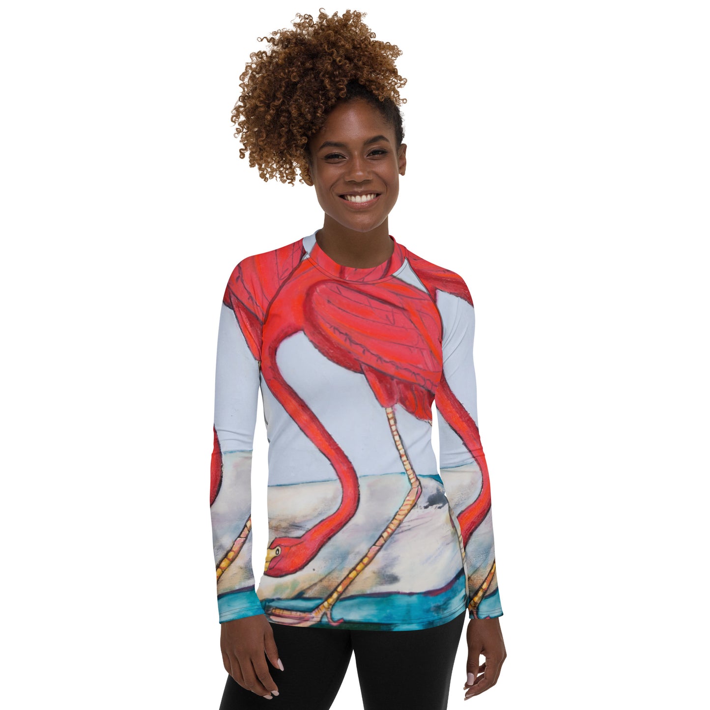 Flamingo Oasis Women's Rash Guard