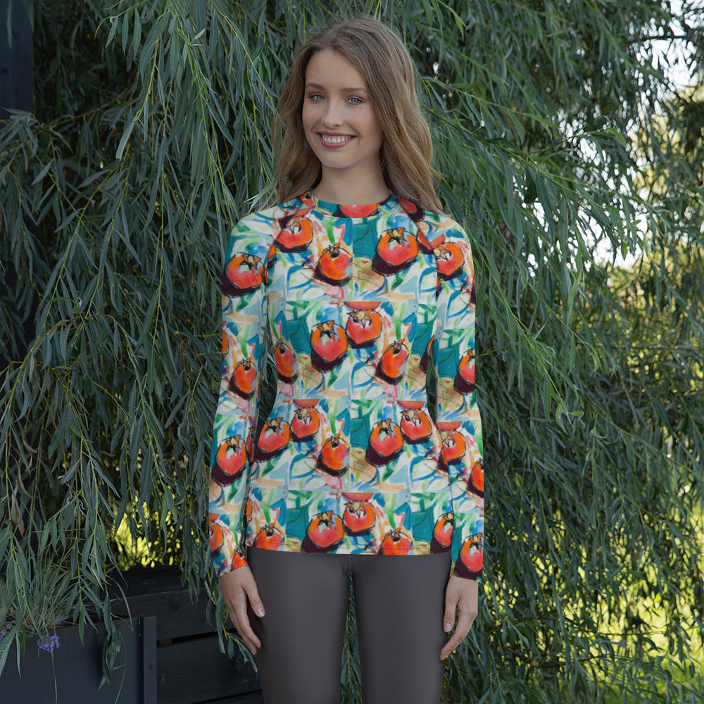 Tree of Life with Pomegranates 127 Women's Rash Guard