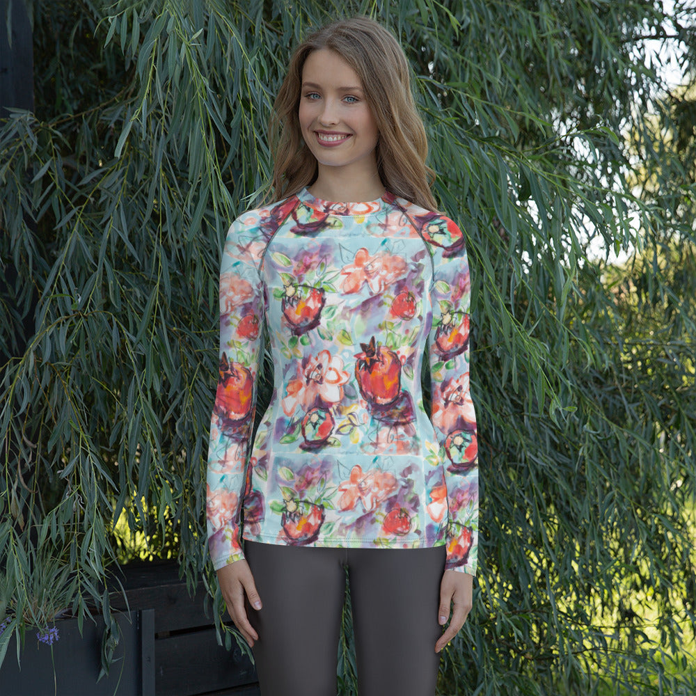 Tree of Life with Pomegranates 136 Women's Rash Guard