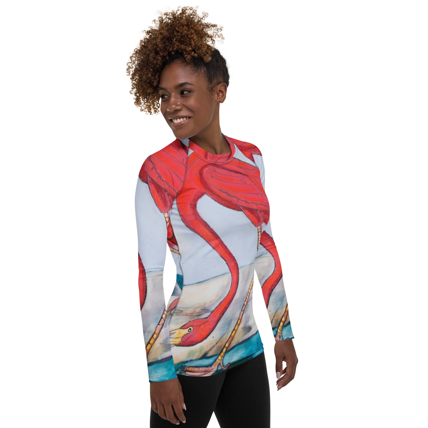 Flamingo Oasis Women's Rash Guard