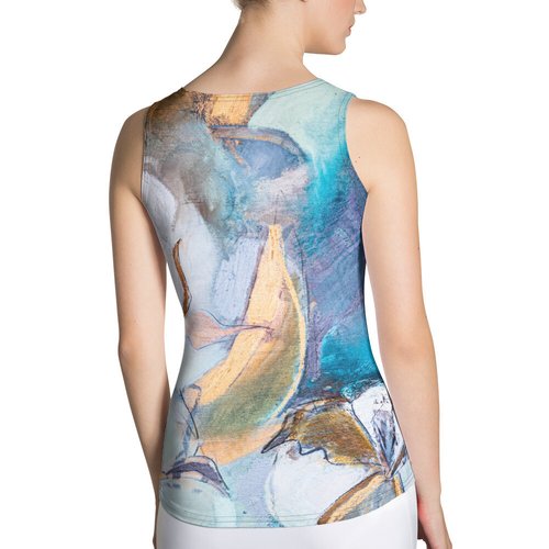 Cotton with Soft Teal Sublimation Cut & Sew Tank Top