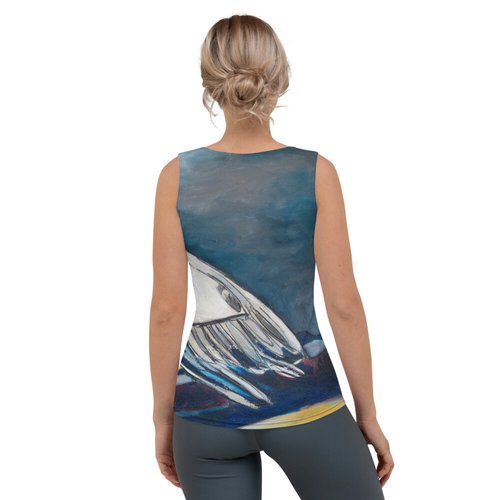 White Pelican on the Shore Sublimation Cut & Sew Tank Top