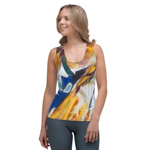 Tobacco Leaf with Bird Sublimation Cut & Sew Tank Top