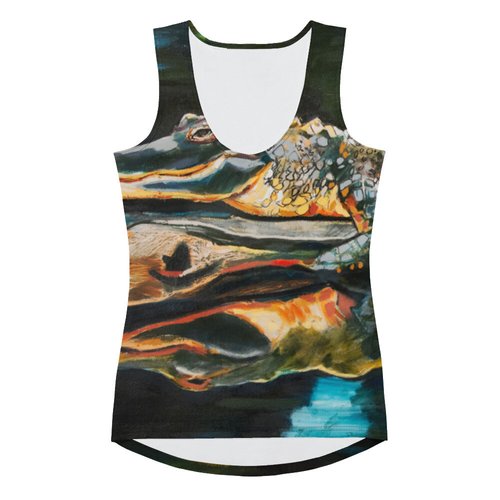 Gator on Log with Reflection Sublimation Cut & Sew Tank Top