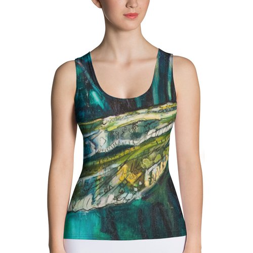 Green Dragonfly Sublimation Cut & Sew Tank Top