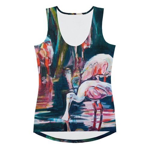 Roseate Spoonbills Reflection Sublimation Cut & Sew Tank Top