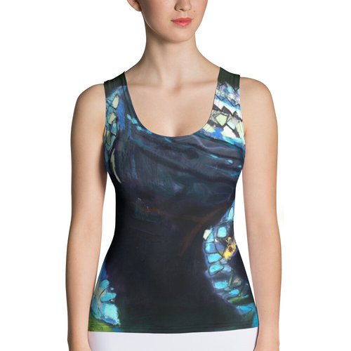 Gator on Log with Wildflowers Sublimation Cut & Sew Tank Top