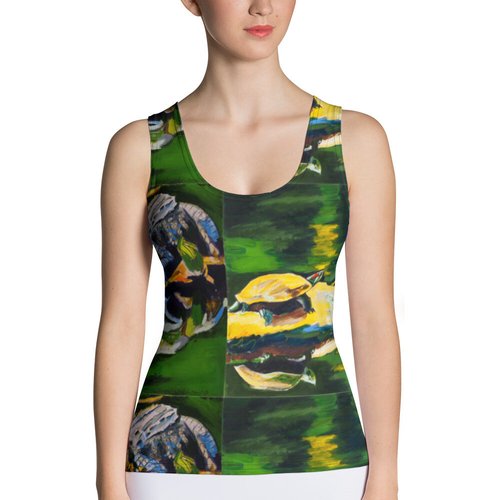 Turtle & Gator Pattern Sublimation Cut & Sew Tank Top