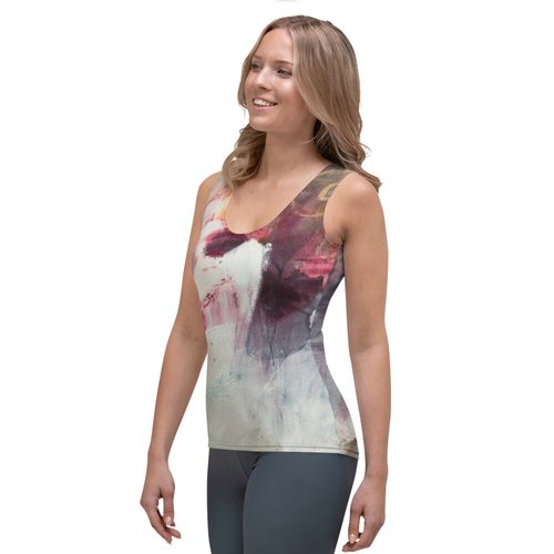 Abstract Cotton Sublimation Cut & Sew Tank Top