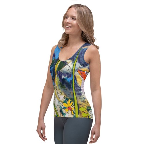 Gator in Wildflowers Sublimation Cut & Sew Tank Top