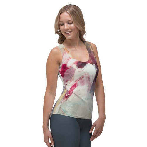 Abstract Cotton Sublimation Cut & Sew Tank Top