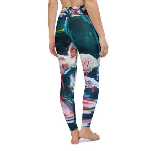 Roseate Spoonbill Reflection Yoga Leggings