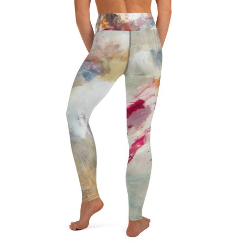 Abstract Cotton Yoga Leggings