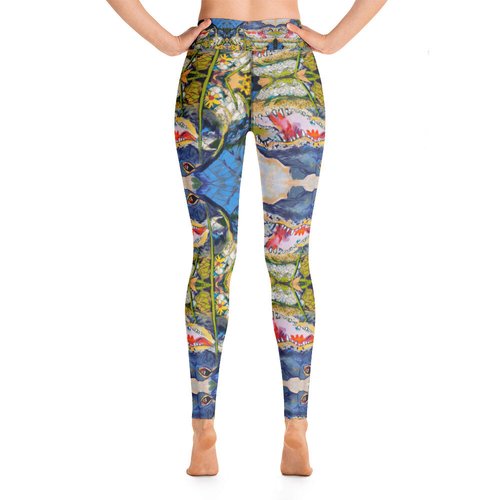 Gator in Wildflowers Kaleidiscope Yoga Leggings