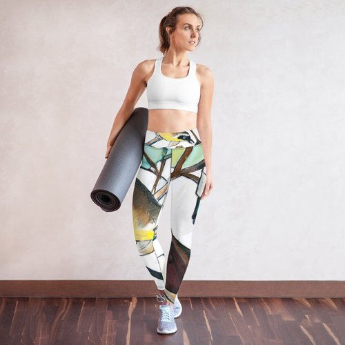 Magnolia with Yellow Throats Yoga Leggings